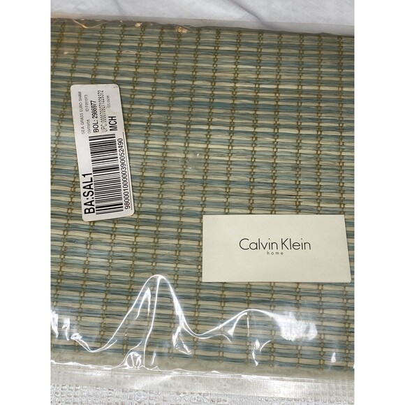 NWT Calvin Klein Home Euro Sham Woven Sea Grass Raffia Ocean Beach Beachhouse - Picture 3 of 5